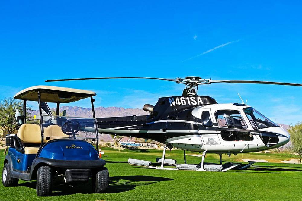 Helicopter golfing experience