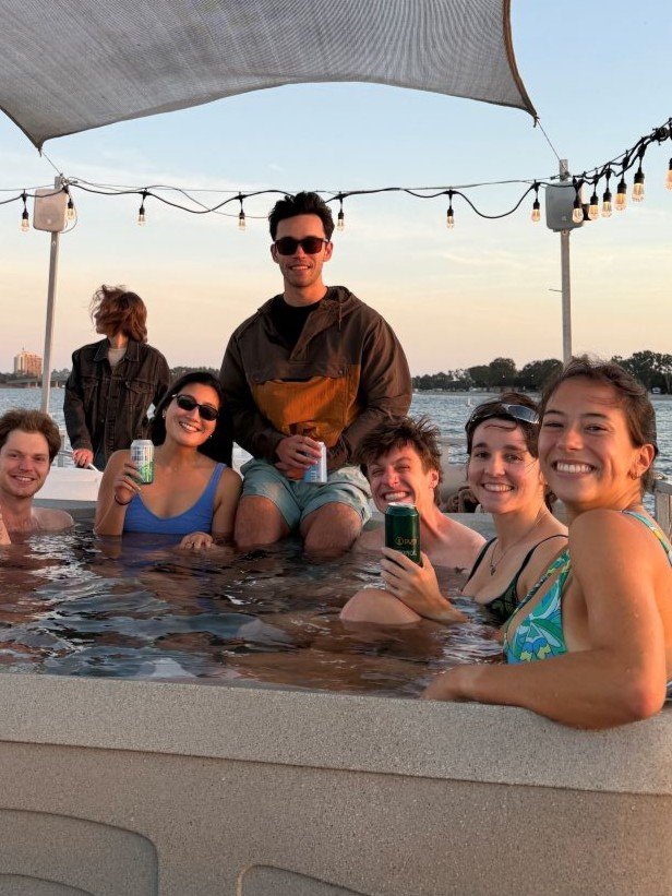 Hot tub cruise at sunset on Mission Bay