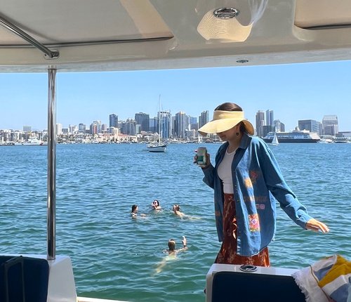 Guests swimming near downtown San Diego