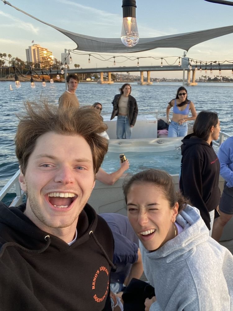 Smiling selfie from a San Diego Mission Bay cruise