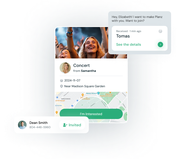 Invite a new connection to make plans